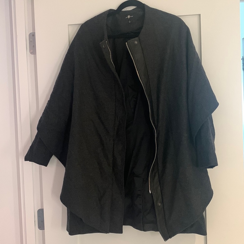 7 for all mankind jacket w/ attached scarf, size large